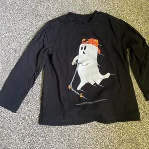 GAP Black Long Sleeve Kids Shirt with Ghost Graphic